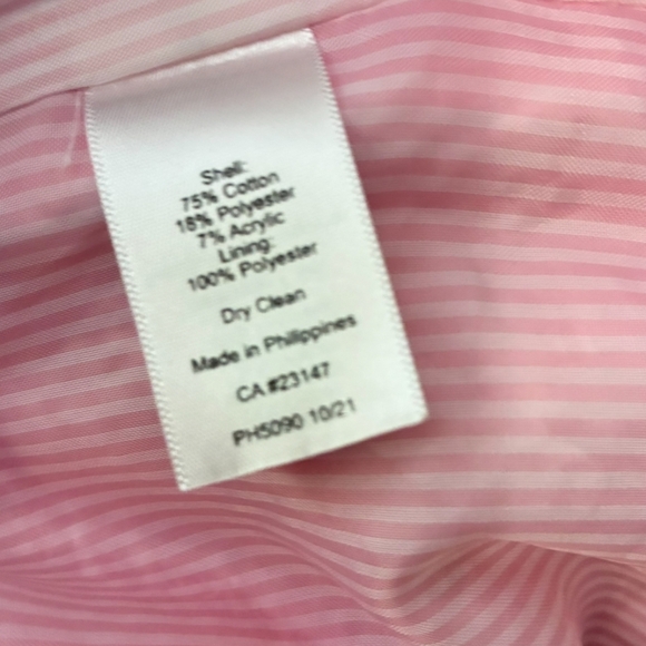 Talbots | Classic Pink Tweed Tailored ¾ Sleeve Blazer Size 14 - Picture 6 of 11